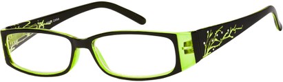Angle of The Camille in Green, Women's Rectangle Reading Glasses