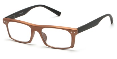 Angle of The Pete in Bronze/Black, Women's and Men's Rectangle Reading Glasses