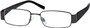 Angle of The Bell Anti-Glare Computer Reader in Glossy Grey/Black, Women's and Men's Rectangle Reading Glasses