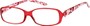 Angle of The Kendra Flexible Reader in Red, Women's Rectangle Reading Glasses