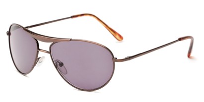 Angle of The Thomas Reading Sunglasses in Glossy Bronze with Smoke, Women's and Men's Aviator Reading Sunglasses