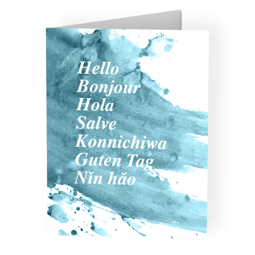 multilingual hello greeting card