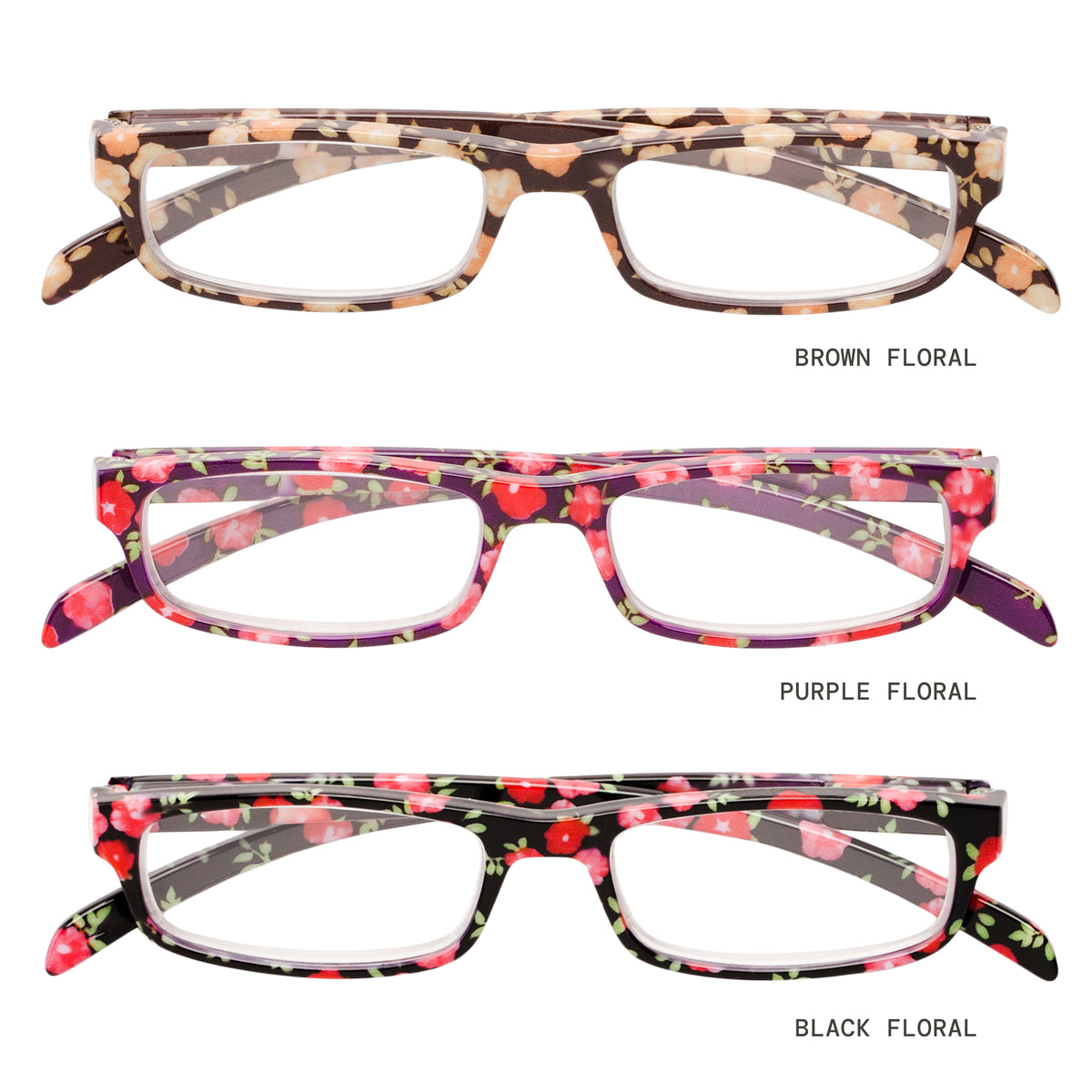 Diff Eyewear Silver and Black Reading Glasses with Floral Sleeve Fashion Reading Glasses, Floral Print Edition main image 2