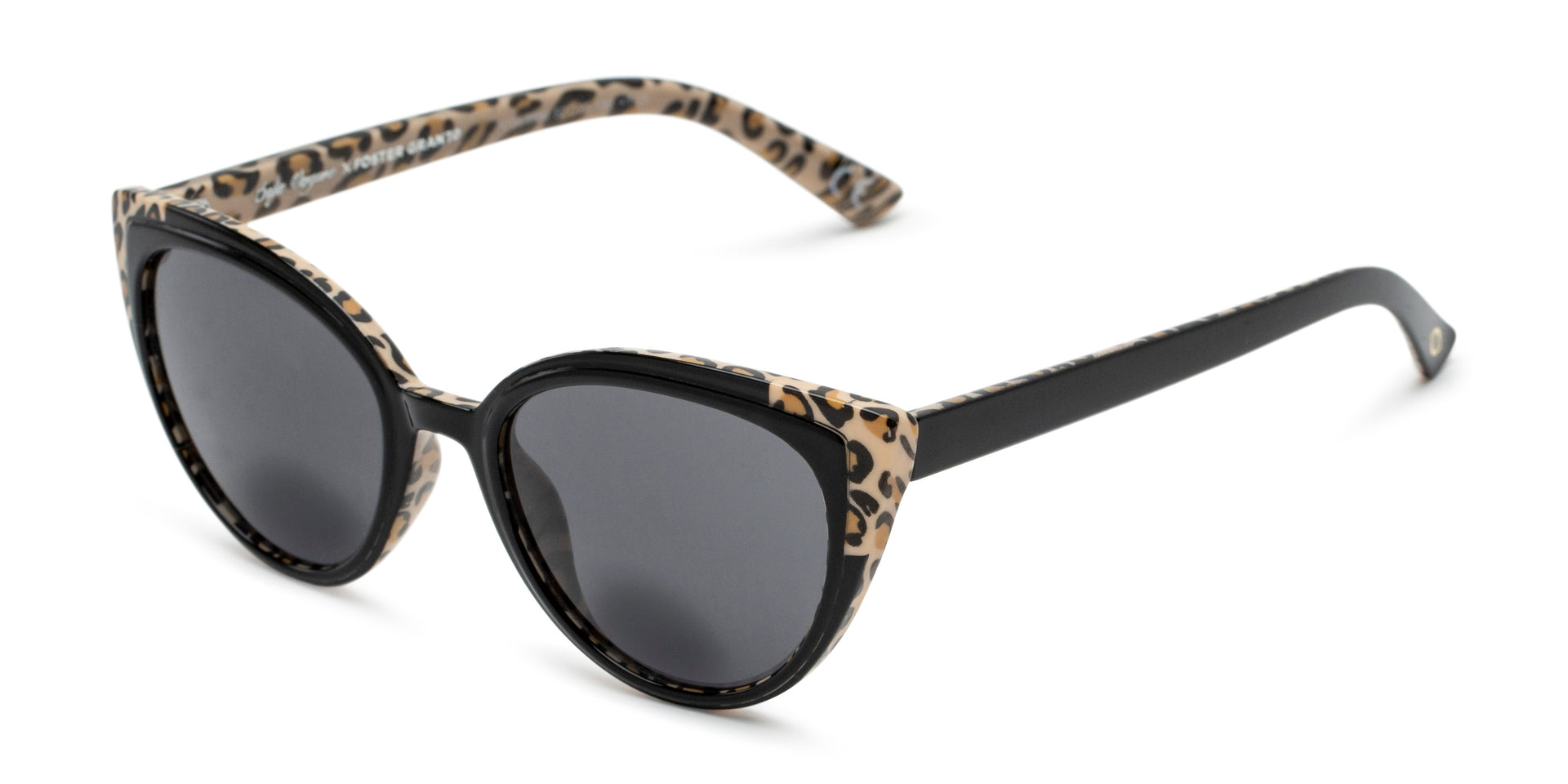 Delia Bifocal Reading Sunglasses For Women - Retro Square Metal Frame, Tinted UV Lenses (Black/Smoke, Magnification 2.75)