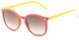 Angle of The Bonnington Unmagnified Sunglasses in Orange/Yellow with Amber, Women's Round Sunglasses