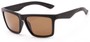 Angle of The Higgins Unmagnified Sunglasses in Matte Black with Brown, Women's and Men's Retro Square Sunglasses