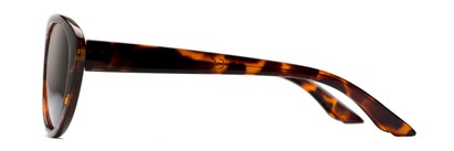 Side of The Mary Reading Sunglasses in Brown Tortoise with Smoke