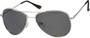 Angle of The Firebird Unmagnified Sunglasses in Silver Frame with Smoke, Women's and Men's Aviator Sunglasses