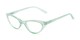 Angle of The Ada in Clear Green, Women's Cat Eye Reading Glasses