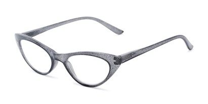 Angle of The Ada in Clear Black, Women's Cat Eye Reading Glasses