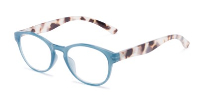 Angle of The Aelin in Blue/Tortoise, Women's Round Reading Glasses
