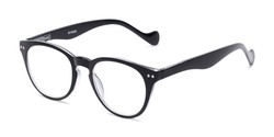 Angle of The Agnes in Black, Women's and Men's Round Reading Glasses
