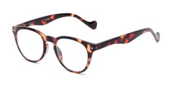 Angle of The Agnes in Brown Tortoise, Women's and Men's Round Reading Glasses