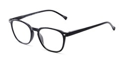Angle of The Alistair in Glossy Black, Women's and Men's Retro Square Reading Glasses