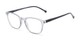 Angle of The Alistair in Matte Grey, Women's and Men's Retro Square Reading Glasses
