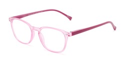 Angle of The Alistair in Matte Pink, Women's and Men's Retro Square Reading Glasses