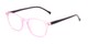 Angle of The Alistair in Matte Pink and Purple, Women's and Men's Retro Square Reading Glasses