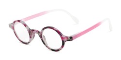Angle of The Alta in Pink Tortoise, Women's and Men's Round Reading Glasses