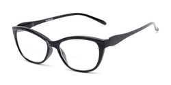 Angle of The Ambrosia Bifocal in Black, Women's Cat Eye Reading Glasses