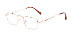 Angle of The Anderson in Gold, Women's and Men's Rectangle Reading Glasses