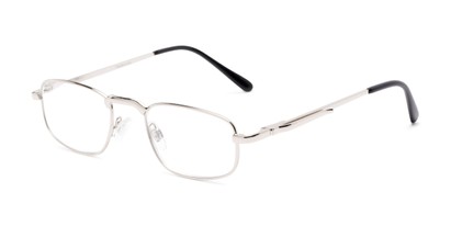 Angle of The Anderson in Silver, Women's and Men's Rectangle Reading Glasses