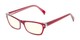 Angle of The Annette Blue Light Blocking Reader in Scarlet Red/Crystal, Women's Cat Eye Computer Glasses