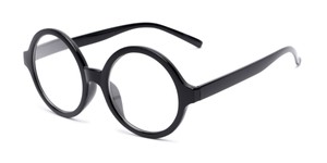 Angle of The Architect in Black, Women's and Men's Round Reading Glasses