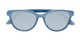 Folded of The Aria Reading Sunglasses in Blue with Silver Mirror