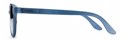 Side of The Aria Reading Sunglasses in Blue with Silver Mirror