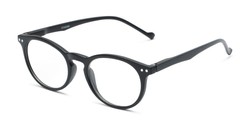 Angle of The Arlo in Black, Women's and Men's Round Reading Glasses