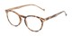 Angle of The Arlo in Tan Tortoise, Women's and Men's Round Reading Glasses