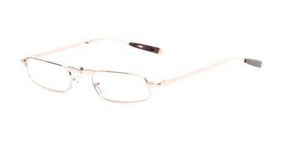 Angle of The Ashland Folding Reader in Gold, Women's and Men's Rectangle Reading Sunglasses