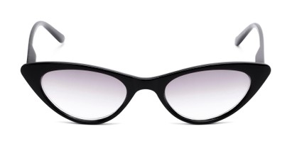 Front of The Ashlee Reading Sunglasses in Black with Smoke