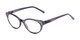 Angle of The Astrid in Clear Black, Women's Cat Eye Reading Glasses
