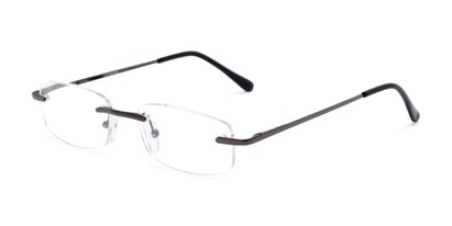 Angle of The Atticus in Gunmetal, Women's and Men's Rectangle Reading Glasses