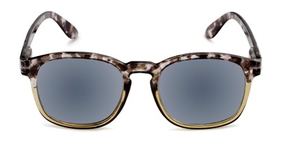 Front of The Avenue Reading Sunglasses in Tortoise/Green Fade with Smoke