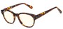 Angle of The College Blue Light Blocking Reader in Brown Tortoise, Women's and Men's Oval Reading Glasses