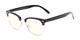 Angle of The Barley Unmagnified Computer Glasses in Black/Silver with Light Yellow, Women's and Men's Browline Computer Glasses