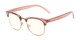 Angle of The Barley Unmagnified Computer Glasses in Pink/Gold with Light Yellow, Women's and Men's Browline Computer Glasses
