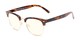 Angle of The Barley Unmagnified Computer Glasses in Tortoise/Gold with Light Yellow, Women's and Men's Browline Computer Glasses