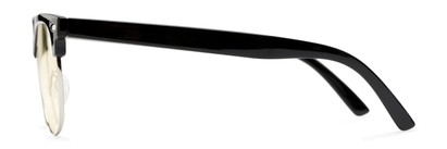 Side of The Barley Unmagnified Computer Glasses in Black/Silver with Light Yellow