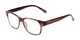 Angle of The Bates in Brown/Clear Stripes, Women's and Men's Retro Square Reading Glasses