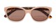 Folded of The Beachy Bifocal Reading Sunglasses  in Tan/Tortoise with Smoke
