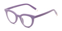 Angle of The Beatrix in Matte Purple, Women's Cat Eye Reading Glasses