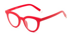 Angle of The Beatrix in Matte Red, Women's Cat Eye Reading Glasses