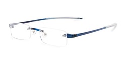Angle of The Beau in Blue, Women's and Men's Rectangle Reading Glasses