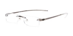 Angle of The Beau in Grey, Women's and Men's Rectangle Reading Glasses