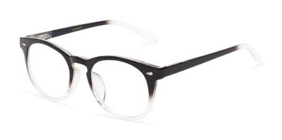Angle of The Beethoven Blended Bifocal in Black/Clear Fade, Women's and Men's Round Reading Glasses