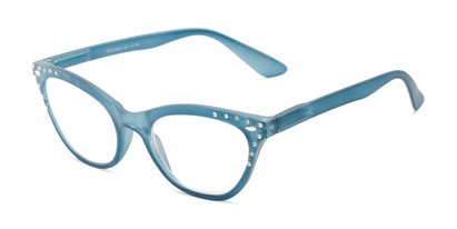 Angle of The Bellamy in Blue, Women's Cat Eye Reading Glasses