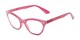 Angle of The Bellamy in Berry Pink, Women's Cat Eye Reading Glasses